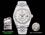 AR Factory Rolex Sky-Dweller 42mm 9002 Movement White Face White Gold Jubilee Band Watch